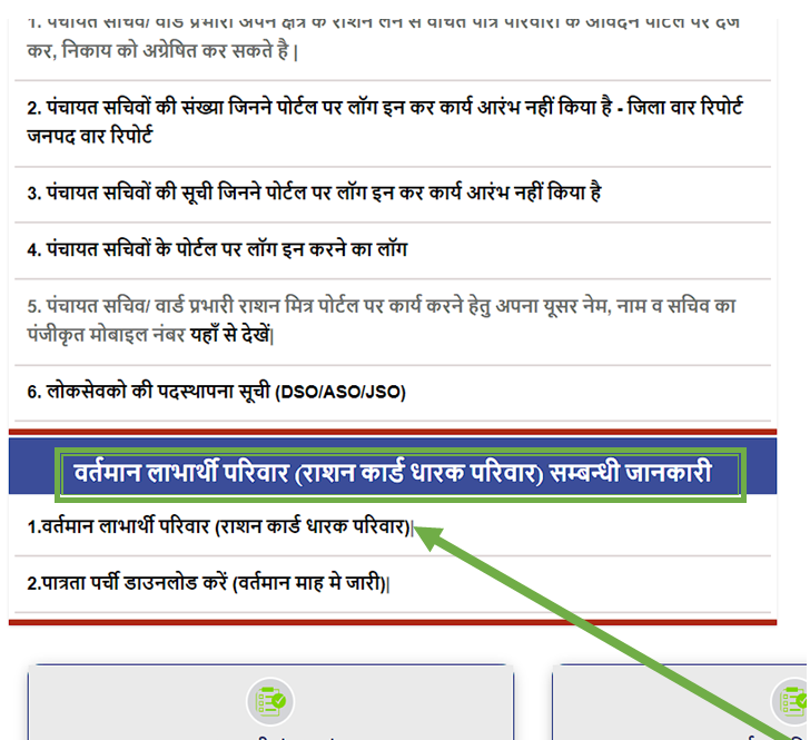 MP Ration Card List home page portal