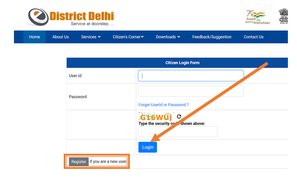 Delhi Ration Card  LOgin