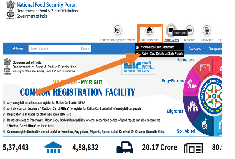 Gujarat Ration Card List  Homepage